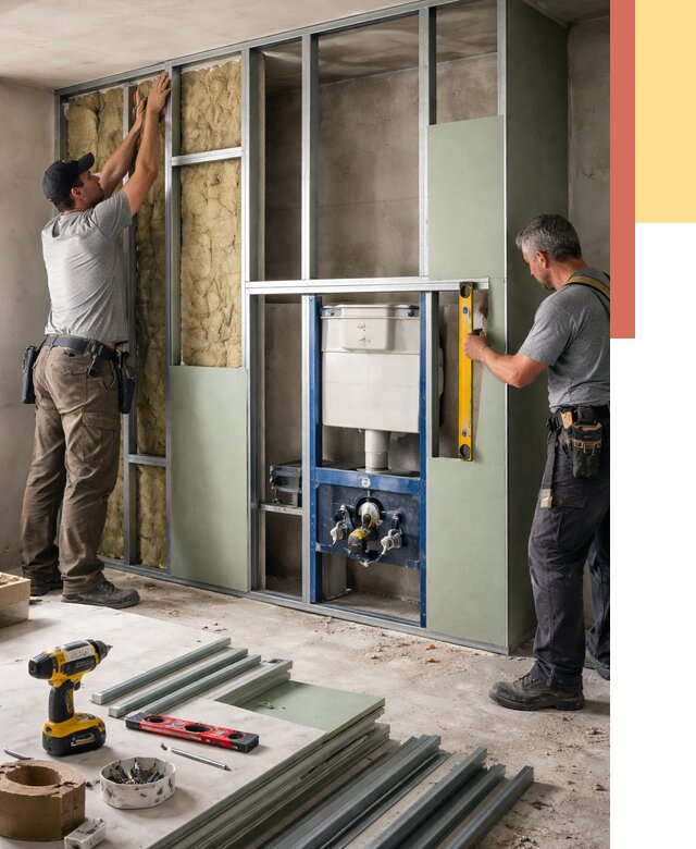 Установка сантехнических перегородок в Волхове от 8898 руб. | ОТДЕЛОЧНИК-Влх