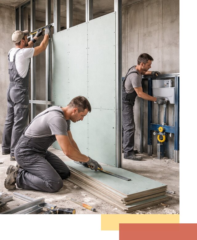 Монтаж и ремонт сантехнических перегородок в Волхове