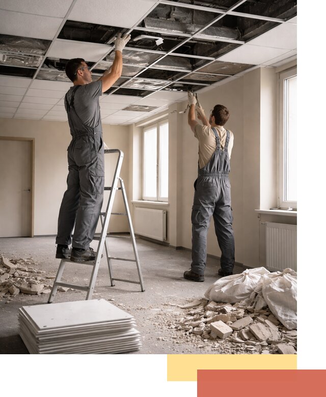 Демонтаж потолков Армстронг профессионально в Волхове