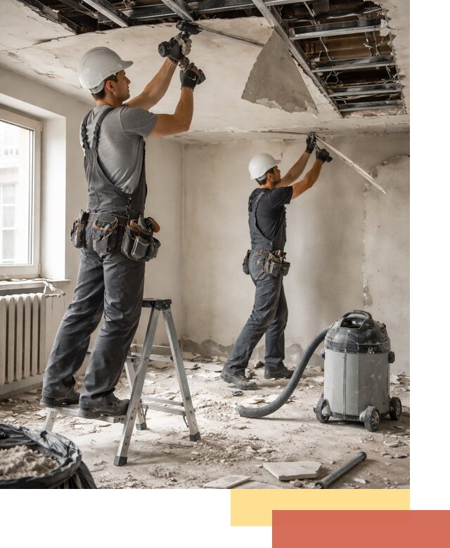 Демонтаж гипсокартонного потолка в Волхове быстро и аккуратно