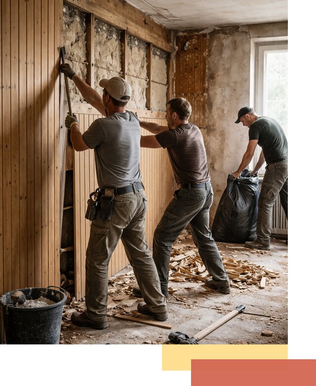 Демонтаж вагонки и вывоз материалов в Волхове