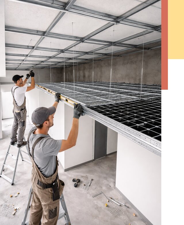 Монтаж потолка грильято в Волхове от 471 руб./м² — быстрая сборка под ключ | ОТДЕЛОЧНИК-Влх