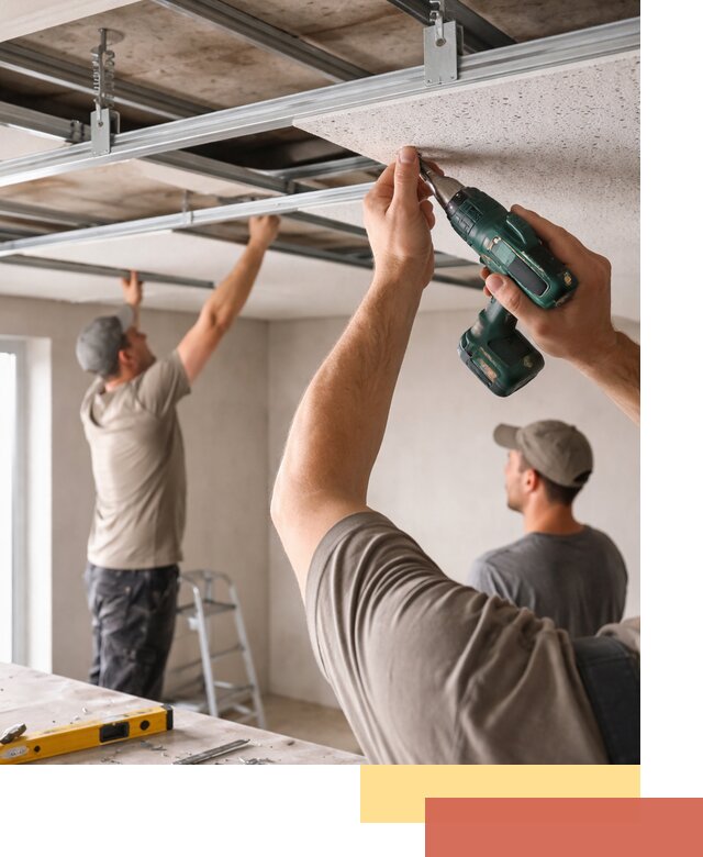 Монтаж акустического потолка в Волхове под ключ