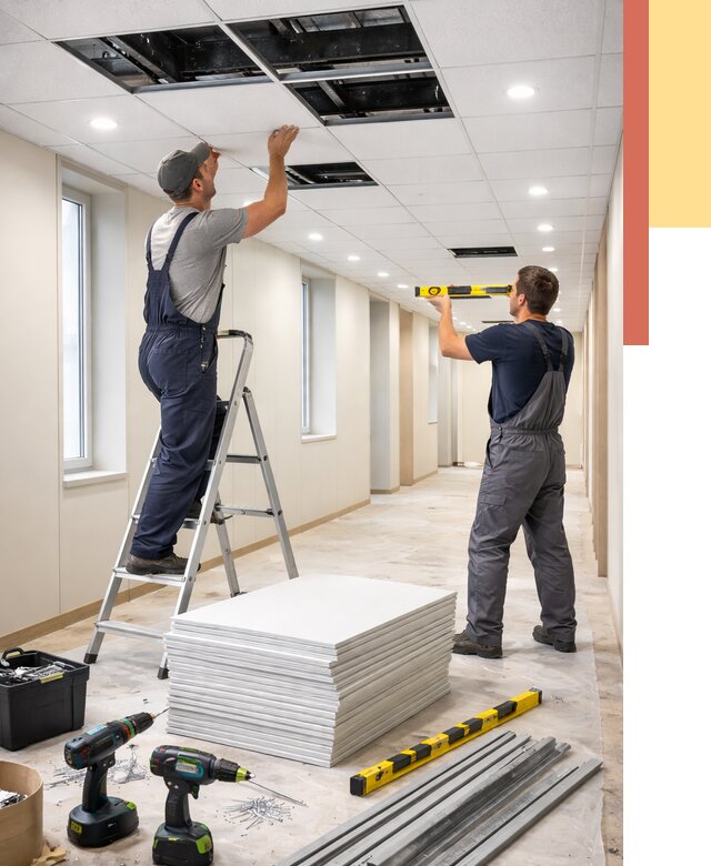 Ремонт потолка Армстронг в Волхове от 4711 руб. — быстро и недорого | ОТДЕЛОЧНИК-Влх