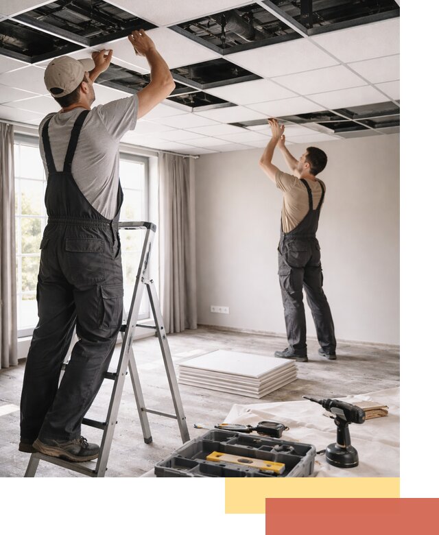 Замена плит подвесного потолка в Волхове быстро и качественно