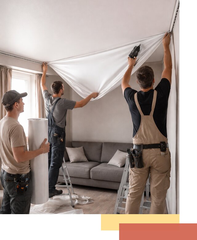 Монтаж сатинового натяжного потолка в Волхове качественно и быстро