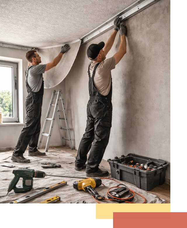 Монтаж фактурного натяжного потолка в Волхове качественно и быстро