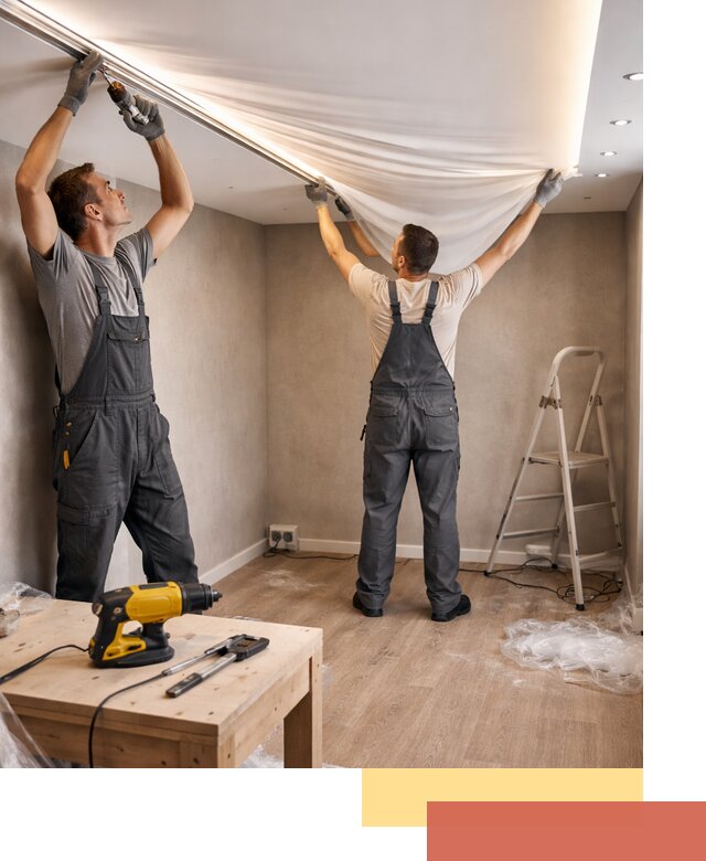 Монтаж натяжного потолка с подсветкой в Волхове цена и сроки