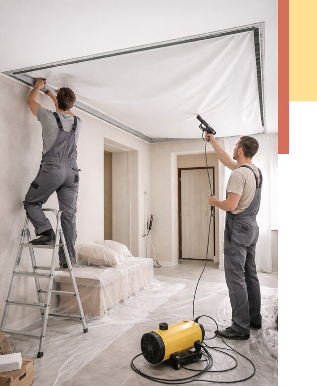 Монтаж натяжного потолка в прихожей в Волхове от 2774 руб. под ключ | ОТДЕЛОЧНИК-Влх