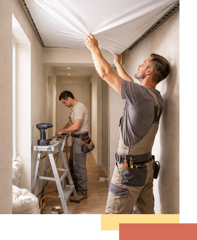 Монтаж натяжного потолка в прихожей в Волхове