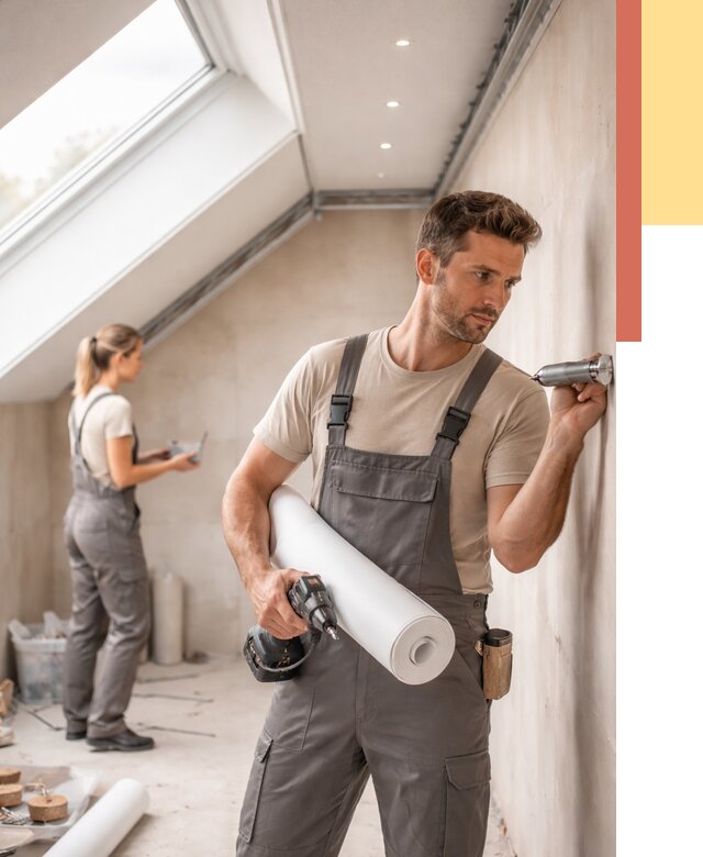 Монтаж натяжного потолка на мансарде в Волхове от 3664 руб. | ОТДЕЛОЧНИК-Влх