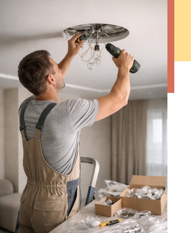 Установка люстры в натяжной потолок в Волхове от 1256 руб. | Быстро и недорого — ОТДЕЛОЧНИК-Влх