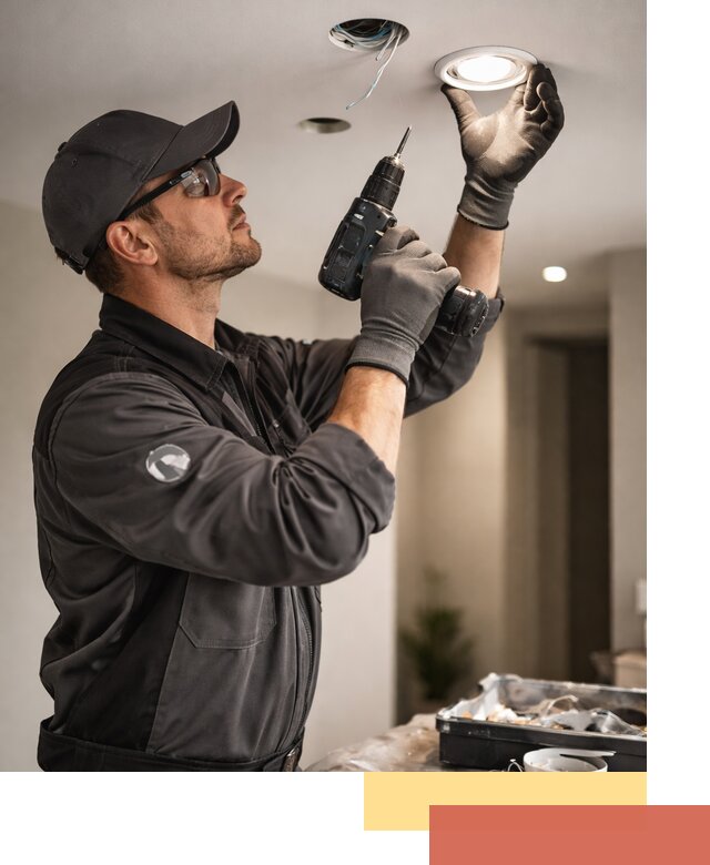 Установка точечных светильников в натяжной потолок в Волхове