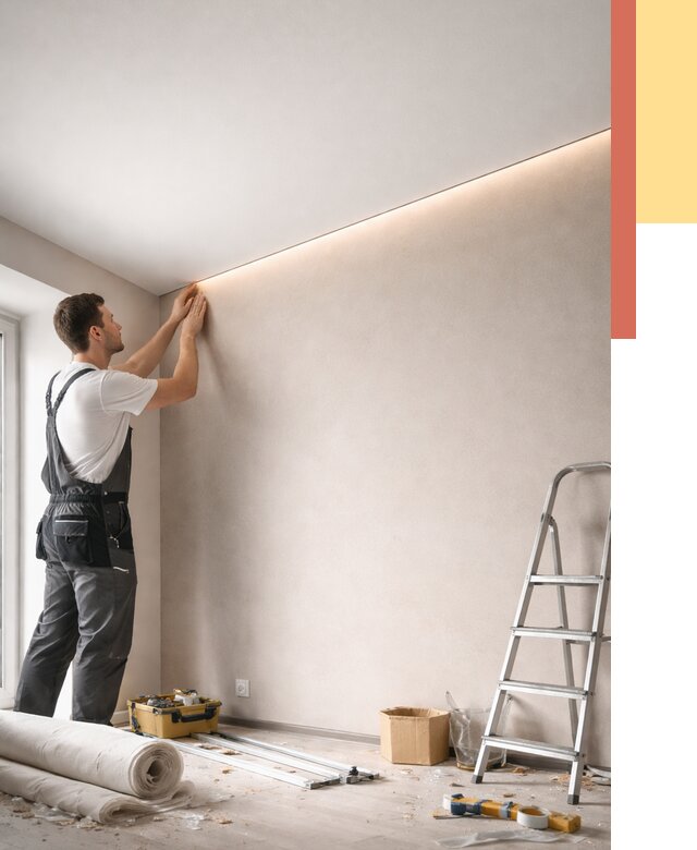 Теневые натяжные потолки в Волхове от 8584 руб. под ключ | ОТДЕЛОЧНИК-Влх