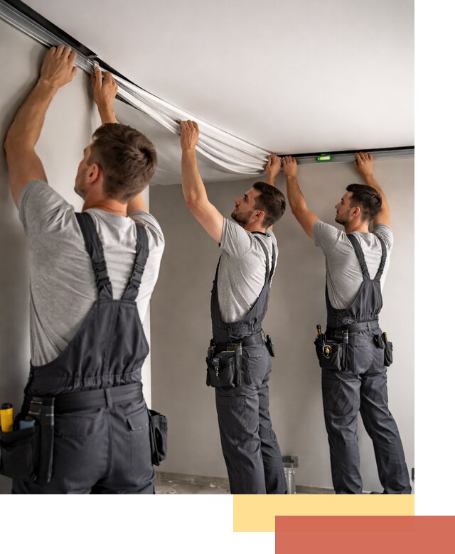 Теневые натяжные потолки в Волхове: монтаж и отделка быстро и качественно