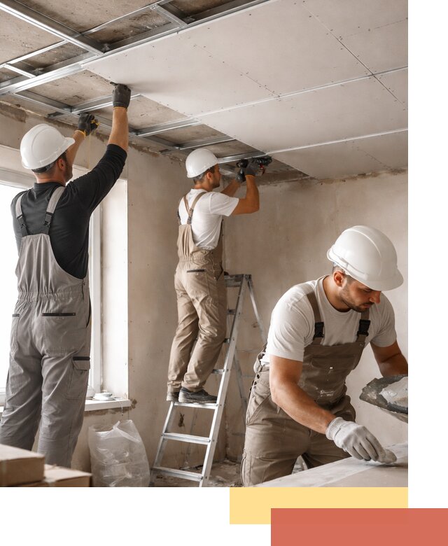 Одноуровневый потолок из гипсокартона в Волхове — монтаж и отделка