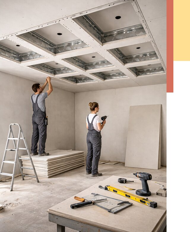 Кессонный потолок из гипсокартона в Волхове от 1937 руб. — монтаж и под ключ | ОТДЕЛОЧНИК-Влх