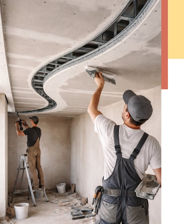 Криволинейный потолок из гипсокартона в Волхове от 2198 руб./м2 | ОТДЕЛОЧНИК-Влх