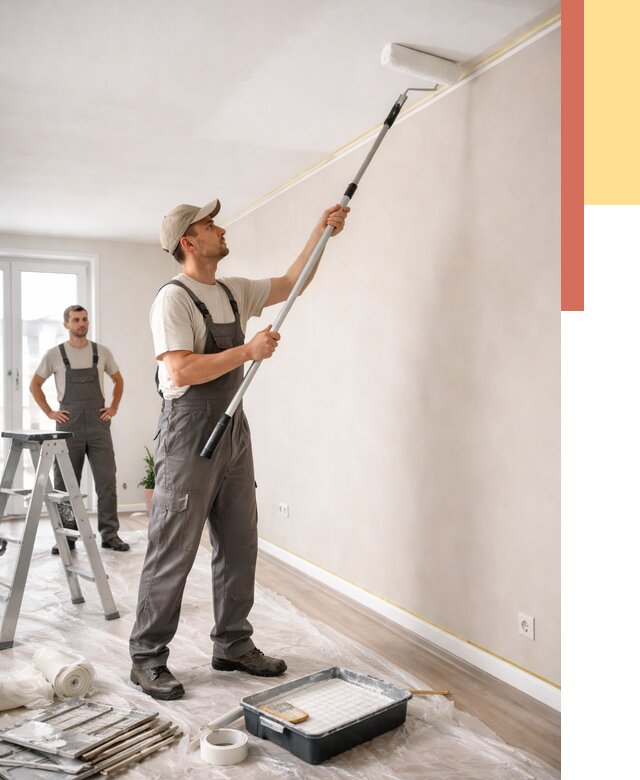 Покраска потолка из гипсокартона в Волхове от 4711 руб./м2 — услуги под ключ | ОТДЕЛОЧНИК-Влх