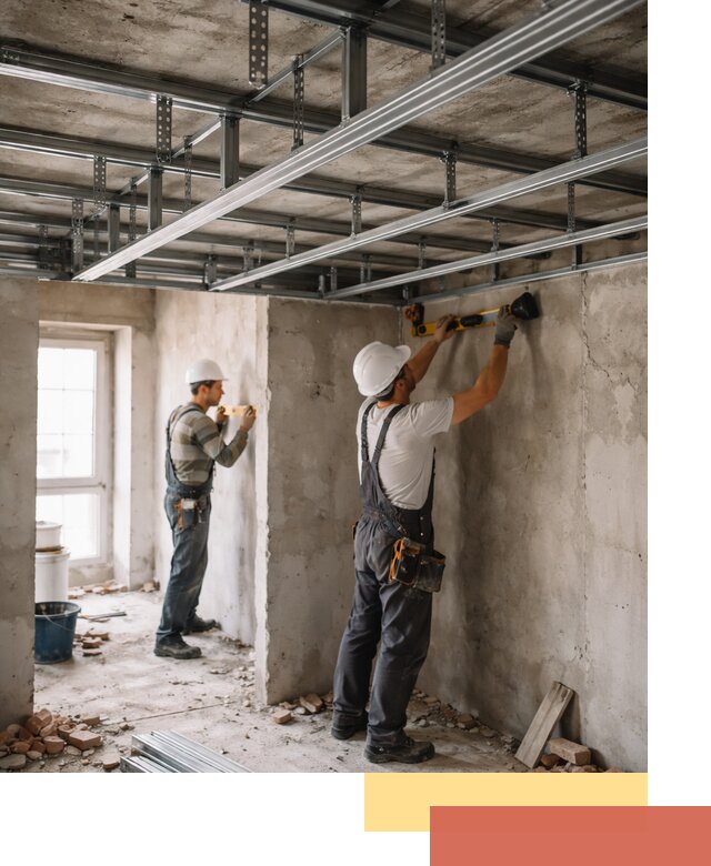 Монтаж каркаса потолка из профильного профиля в Волхове