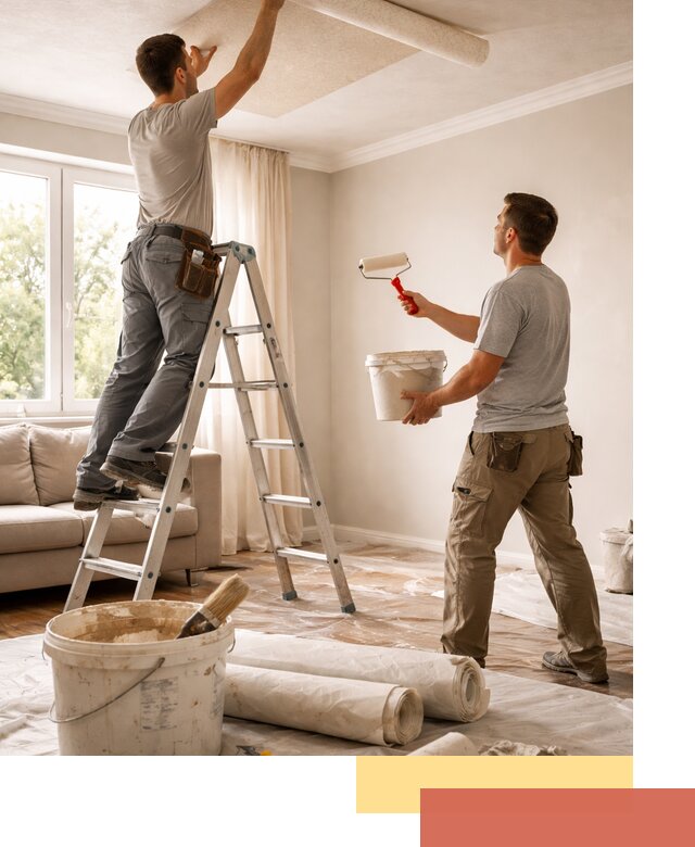 Поклейка обоев на потолок в Волхове — качественно и быстро