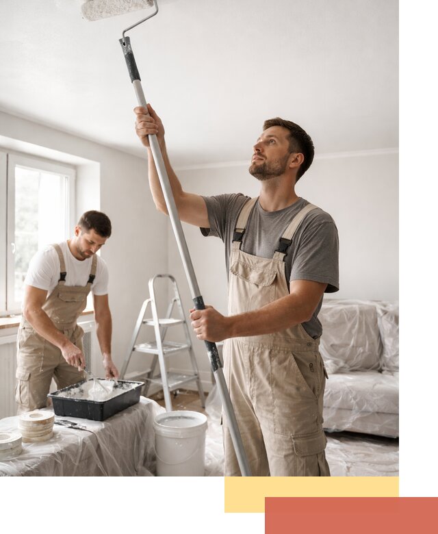 Покраска потолка водоэмульсионной краской в Волхове