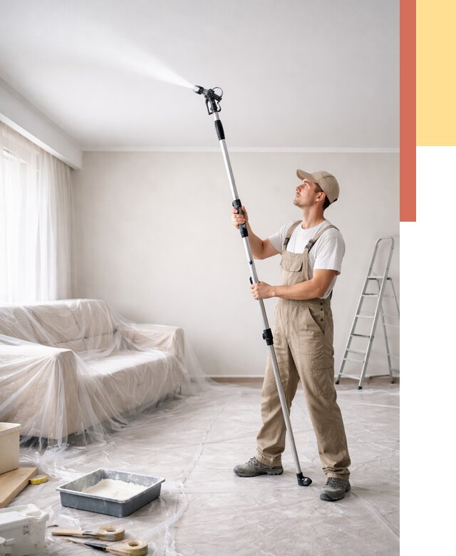 Покраска потолка краскопультом в Волхове от 4711 руб. быстро и недорого | ОТДЕЛОЧНИК-Влх