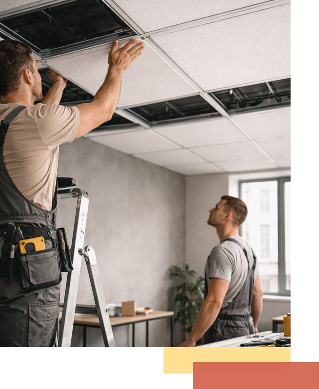 Монтаж потолочной плитки в Волхове качественно и в срок