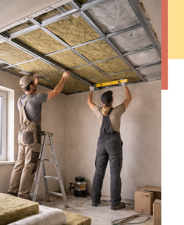 Шумоизоляция потолка в Волхове от 1309 руб. под ключ — услуги ОТДЕЛОЧНИК-Влх