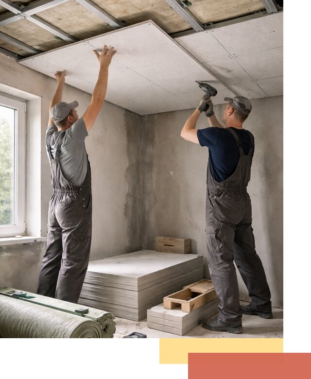 Шумоизоляция потолка панелями ЗИПС в Волхове